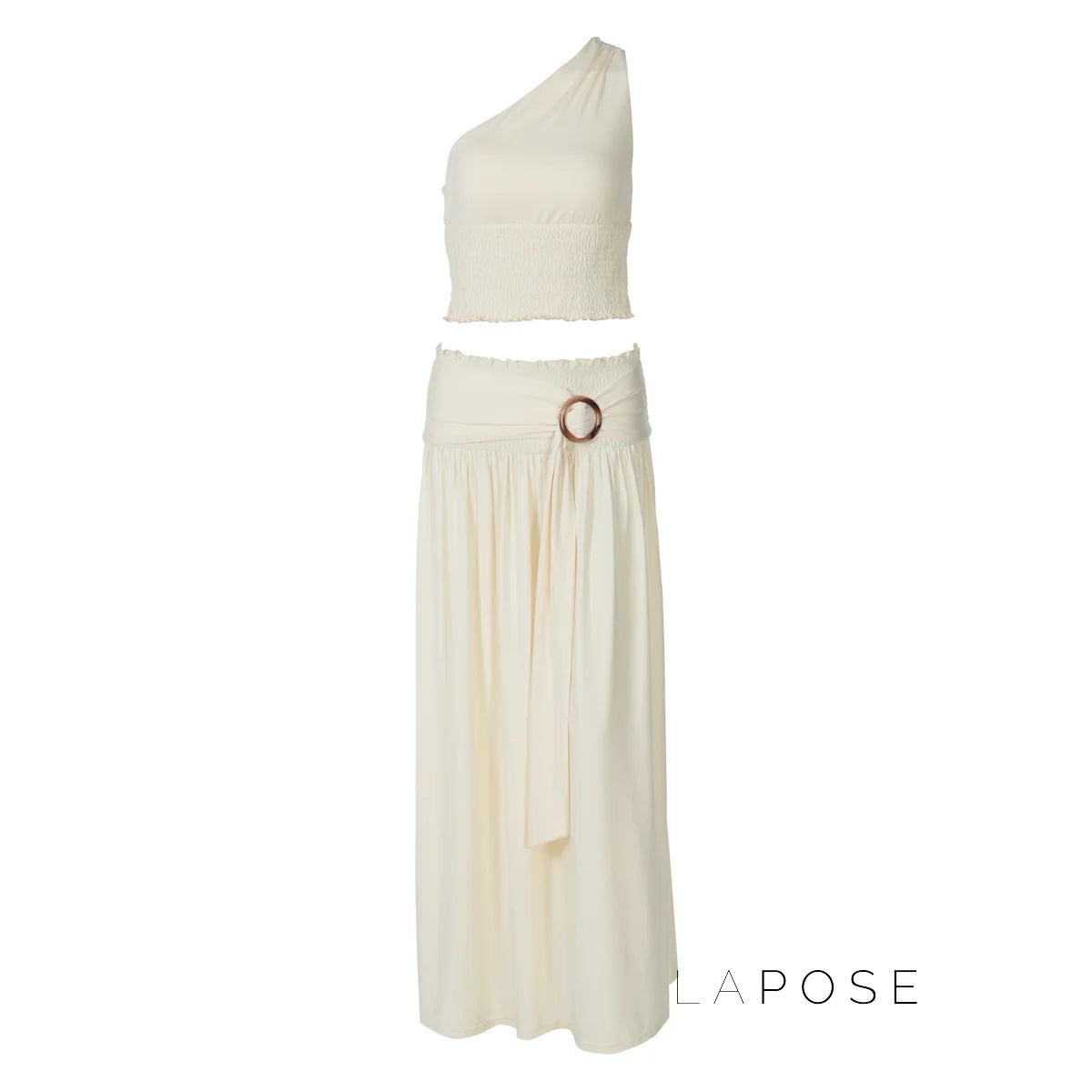 Everett One-Shoulder Pleated Skirt Set