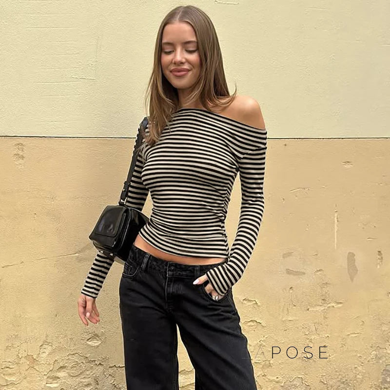 Filomena Off-Shoulder Striped Top