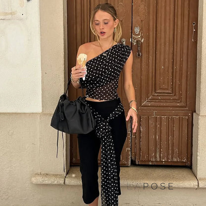 Goldy Polka Dot Off-Shoulder Top