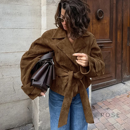 Hareem Suede Double-Breasted Jacket