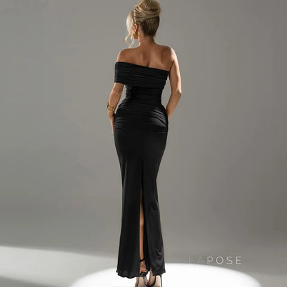 Hayat One-Shoulder Ruched Maxi Dress