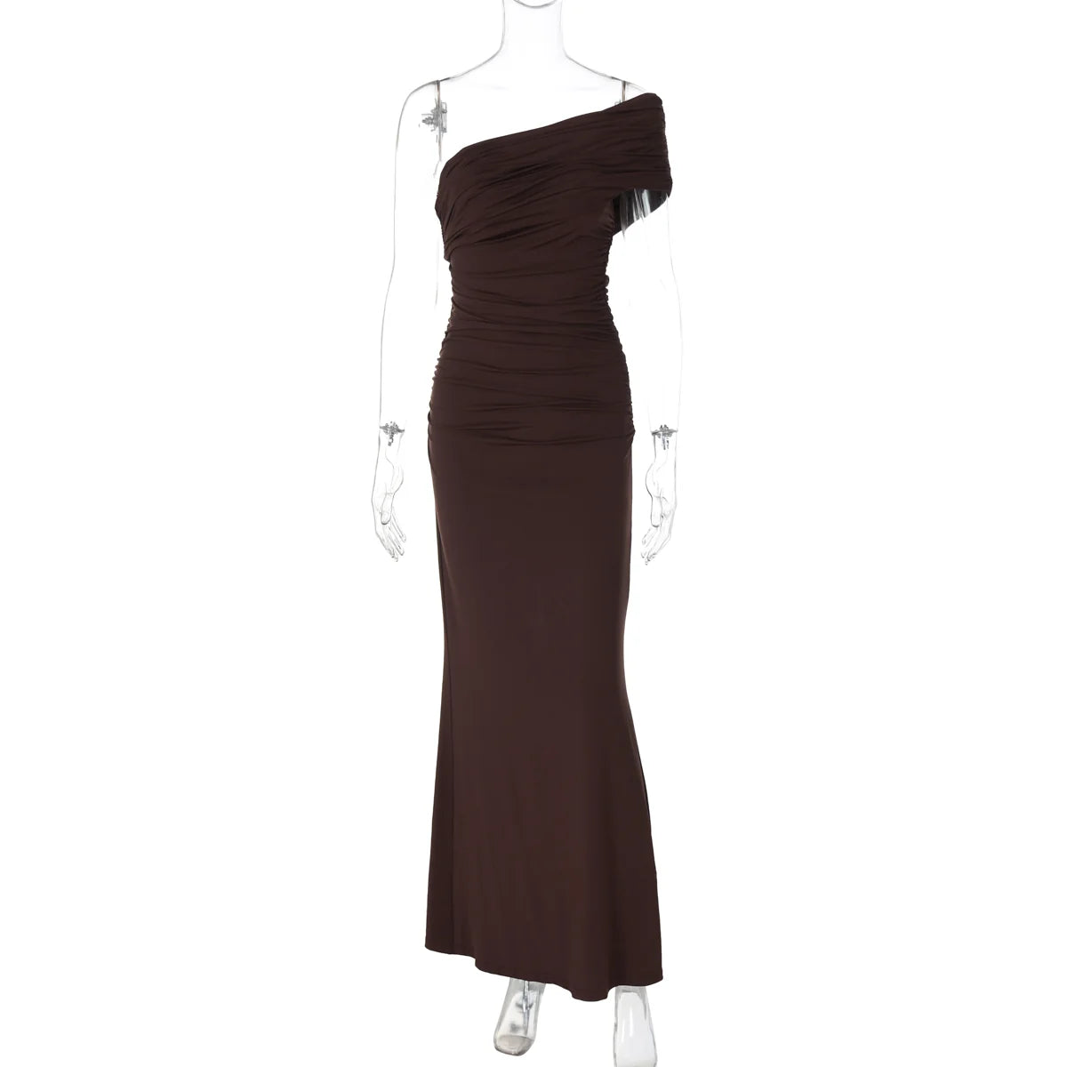 Hayat One-Shoulder Ruched Maxi Dress