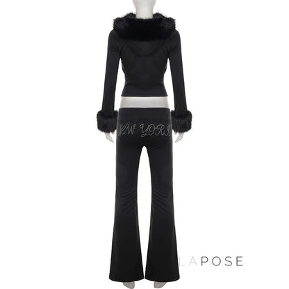 Hendrix Fluffy Rhinestone Lounge Set