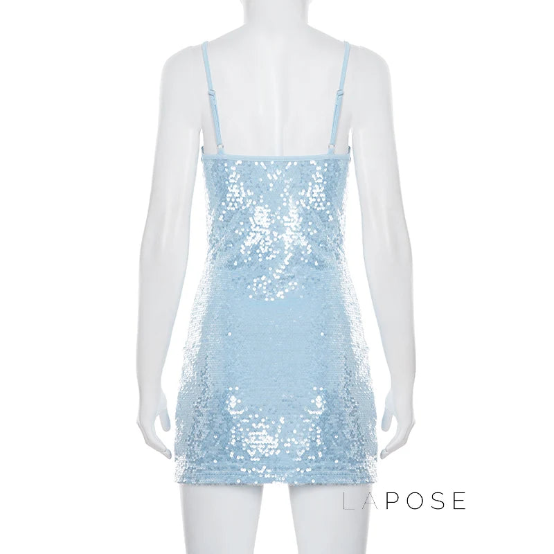 Issabella Blue Sequin Mini Dress