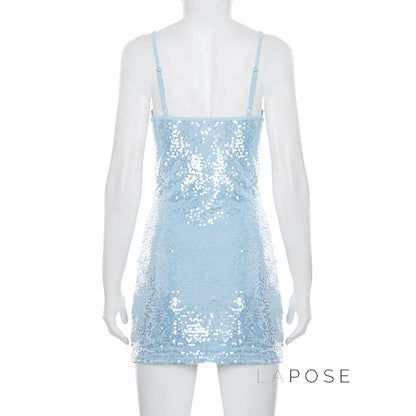 Issabella Blue Sequin Mini Dress