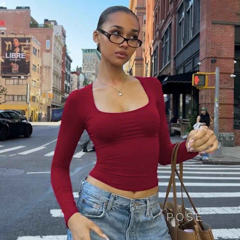 Itzayana Long Sleeve U-Neck Top