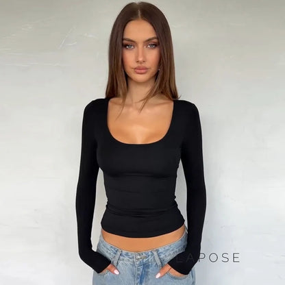 Itzayana Long Sleeve U-Neck Top