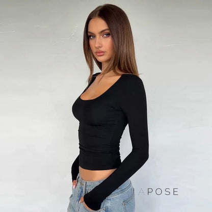 Itzayana Long Sleeve U-Neck Top