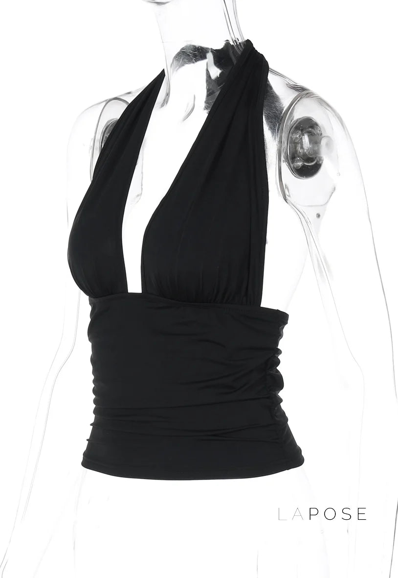 Jayana Deep Neck Halter Top