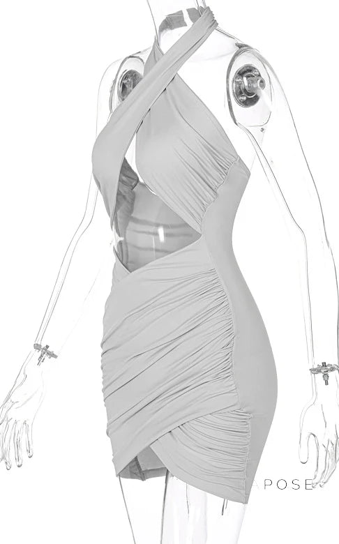 Jayani Halter Cut-Out Mini Dress