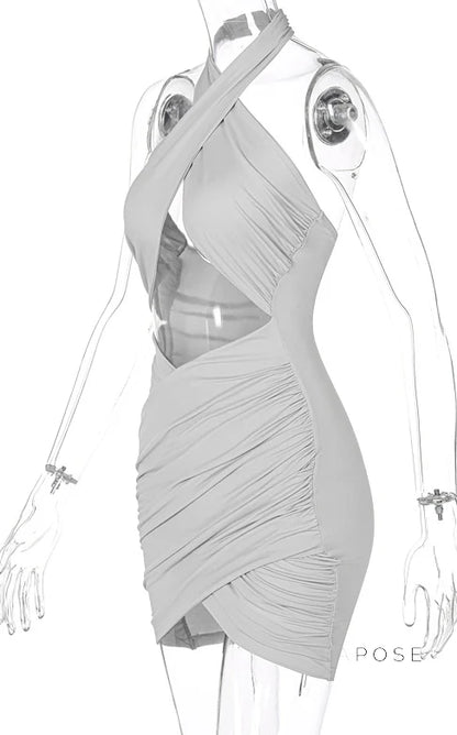 Jayani Halter Cut-Out Mini Dress