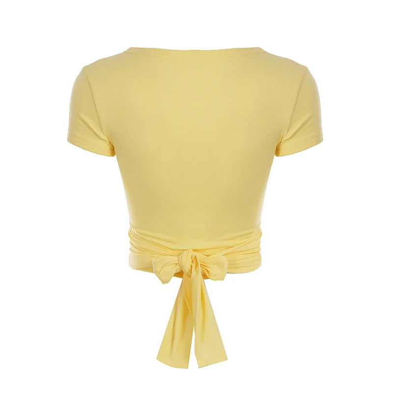 Kadyn Ruched V-Neck Crop Top