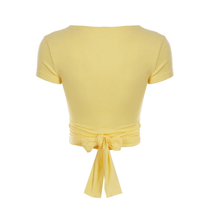 Kadyn Ruched V-Neck Crop Top
