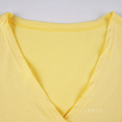 Kadyn Ruched V-Neck Crop Top
