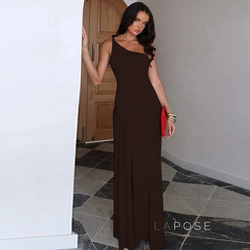 Kamoni One-Shoulder Ruched Maxi Dress