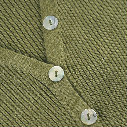 Karaline Ribbed Knit V-Neck Top