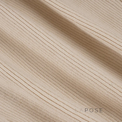 Karaline Ribbed Knit V-Neck Top