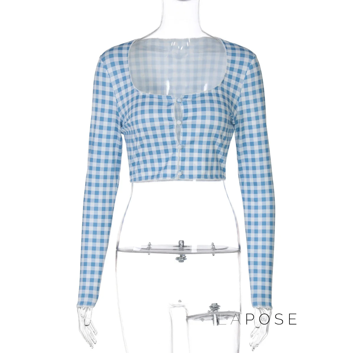 Karena Plaid Button-Up Crop Top