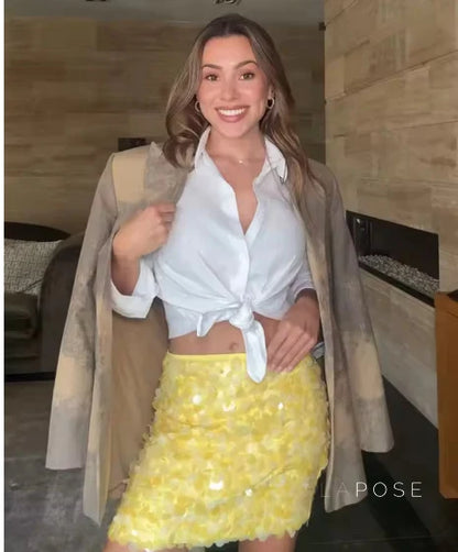 Kathia Sequin Mini Skirt