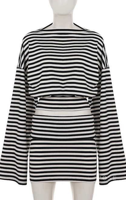 Kayden Striped Skirt Set