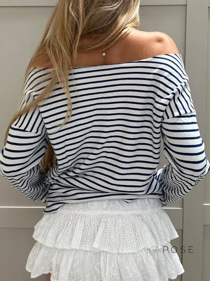 Kaylin Off Shoulder Striped Top