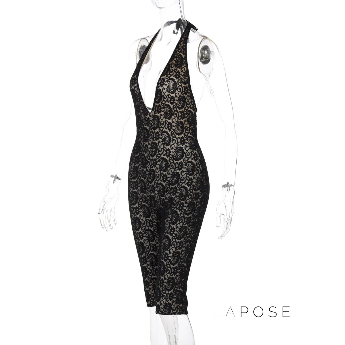 Khaliah Lace Halter Jumpsuit