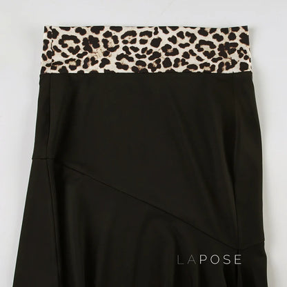 Khelani Leopard Asymmetric Skirt Set