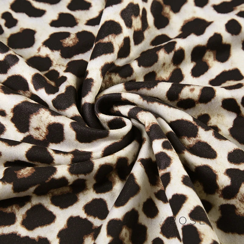 Khelani Leopard Asymmetric Skirt Set