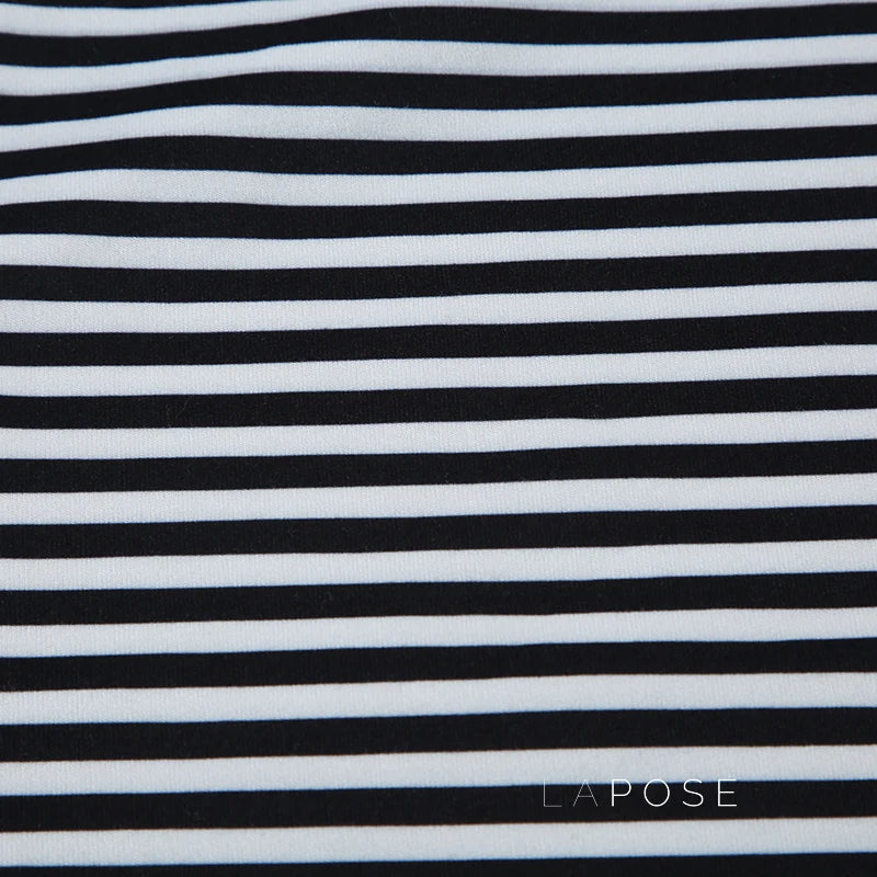 Lauren Striped Long Sleeve Crop Top