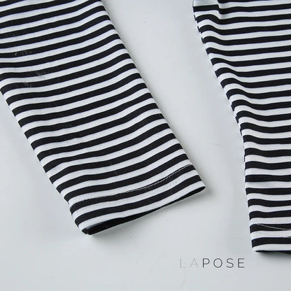 Lauren Striped Long Sleeve Crop Top