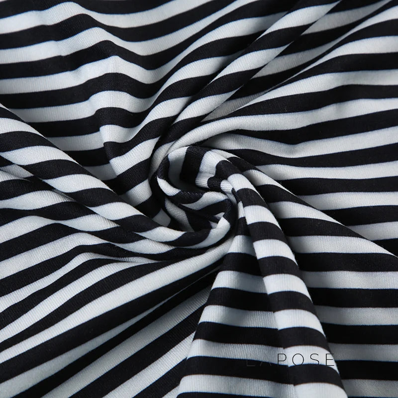 Lauren Striped Long Sleeve Crop Top