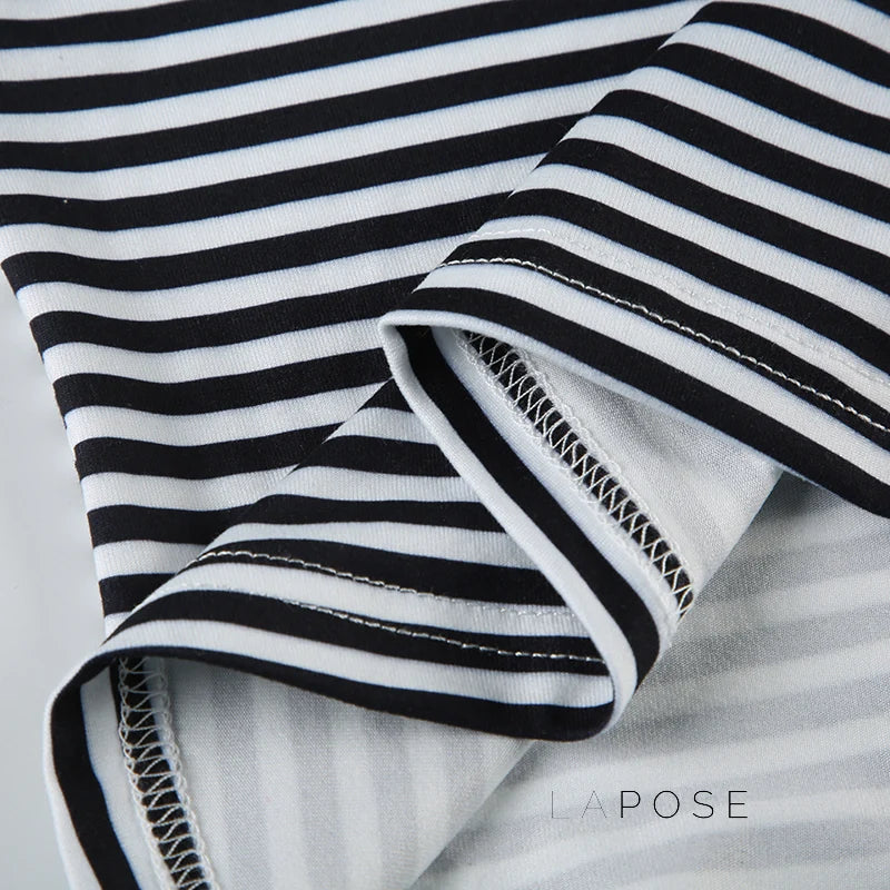 Lauren Striped Long Sleeve Crop Top