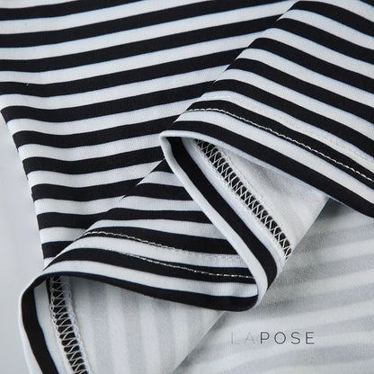 Lauren Striped Long Sleeve Crop Top