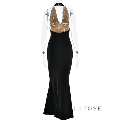 Leyla Ruched Halter Midi Dress