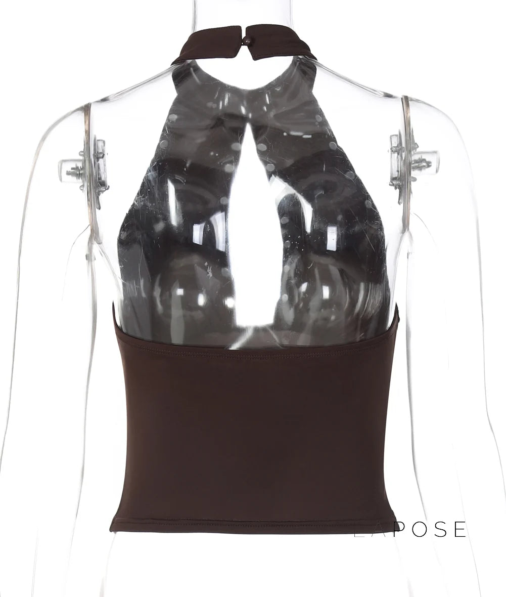Liliane Studded Halter Top