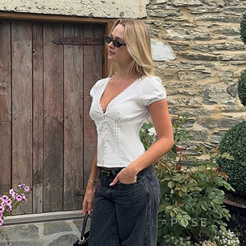 Lillith Lace Puff Sleeve Top