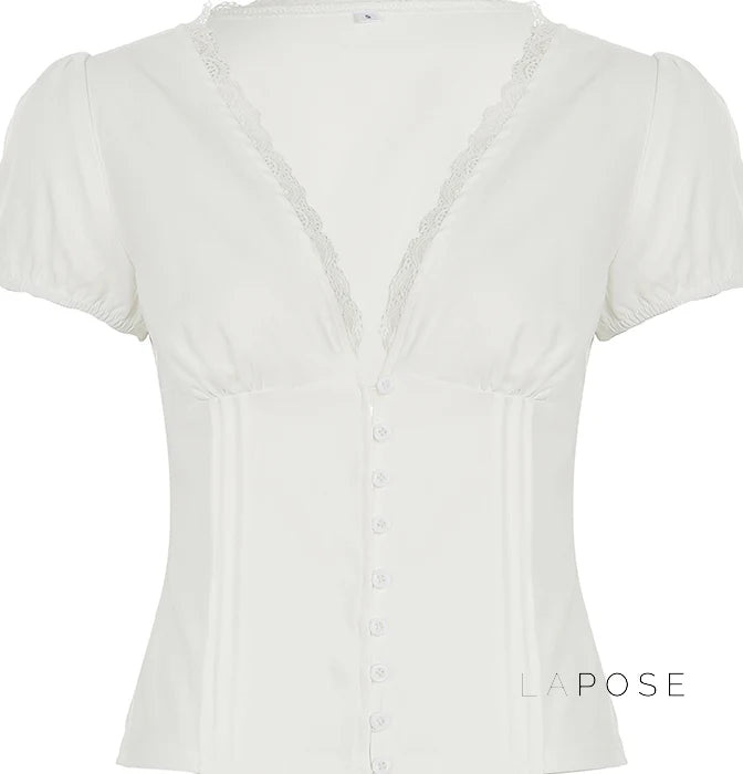 Lillith Lace Puff Sleeve Top