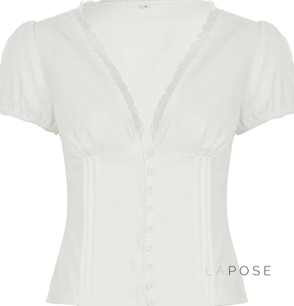 Lillith Lace Puff Sleeve Top