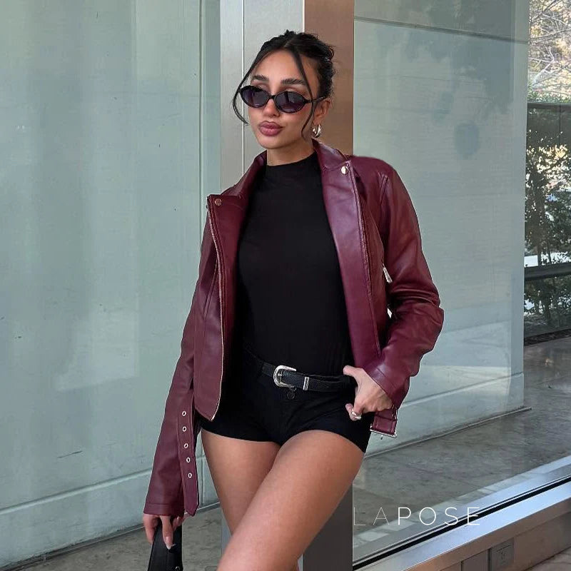 Lilyann Faux Leather Moto Jacket