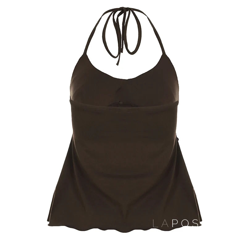 Lumen Metallic Halter Top
