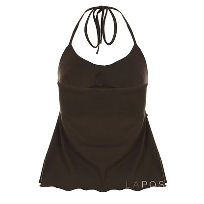 Lumen Metallic Halter Top