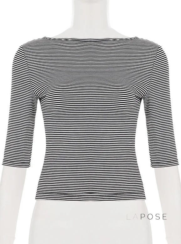 Macie Contrast Stripe Knit Top