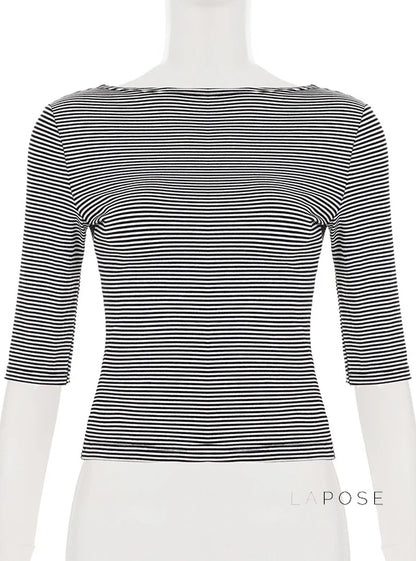 Macie Contrast Stripe Knit Top