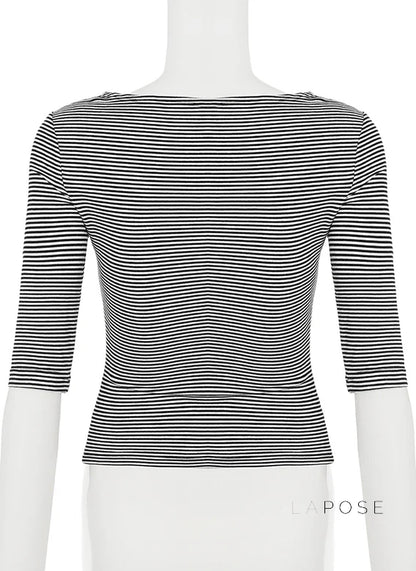 Macie Contrast Stripe Knit Top