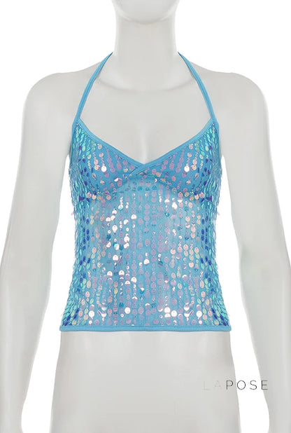 Maddalyn Sequin Strap Top