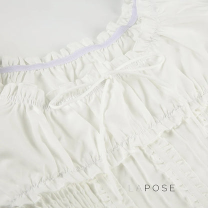 Marianna Puff Sleeve Smocked Crop Top