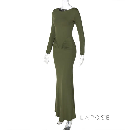 Mildred Pleated Long Sleeve Dress