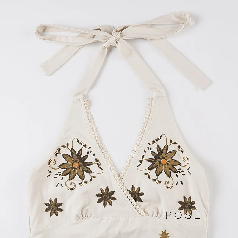 Minsa Floral Lace Halter Top