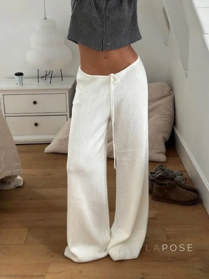 Mumtaz Ribbed Wide-Leg Knit Pants