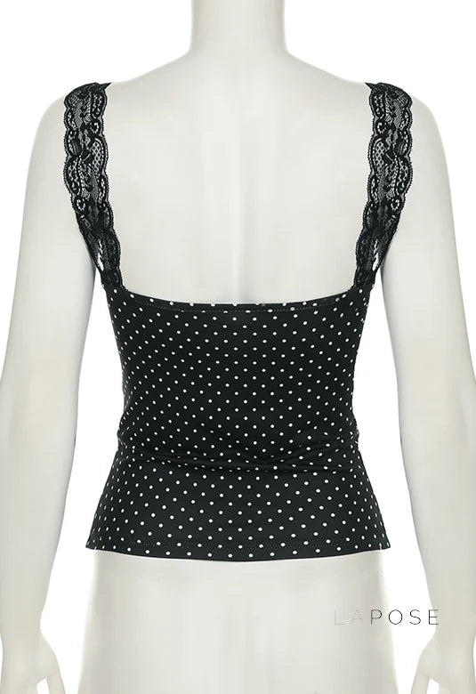 Niya Polka Dot Lace Camisole
